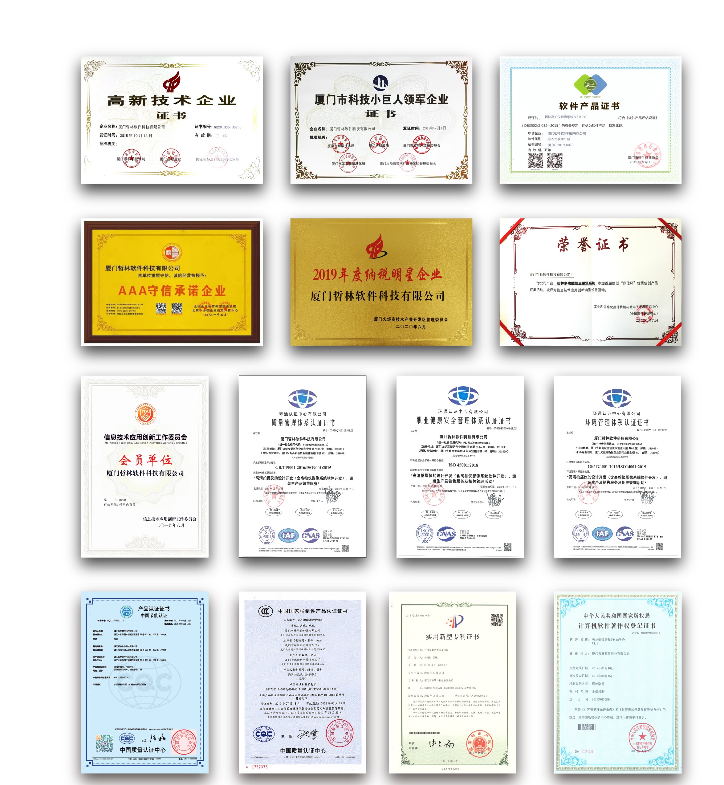 哲林榮譽資質證書